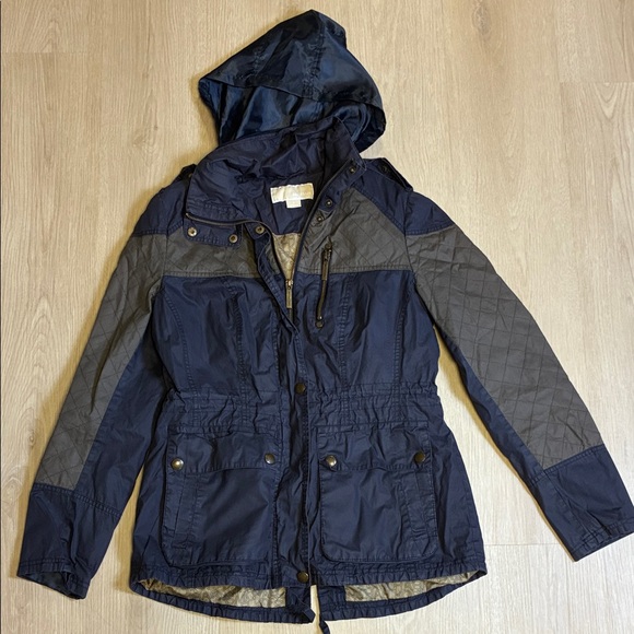 Michael Kors Jackets & Blazers - MICHAEL Michael Kors Navy & Olive Green- Gray Quilted Utility Jacket
